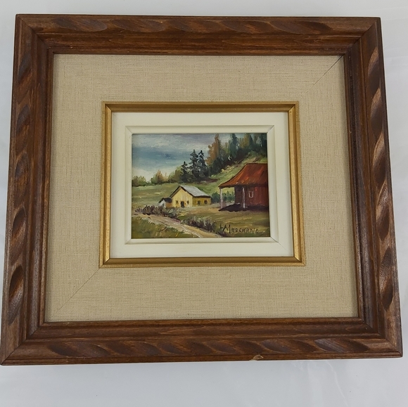 - Framed painting signed L. Marchand - Picture 1 of 8